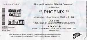 Phoenix  Ticket